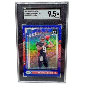 2024 Donruss Optic Michael Penix Jr Blue Scope‎ Prizm SGC 9.5 RC #279 Falcons